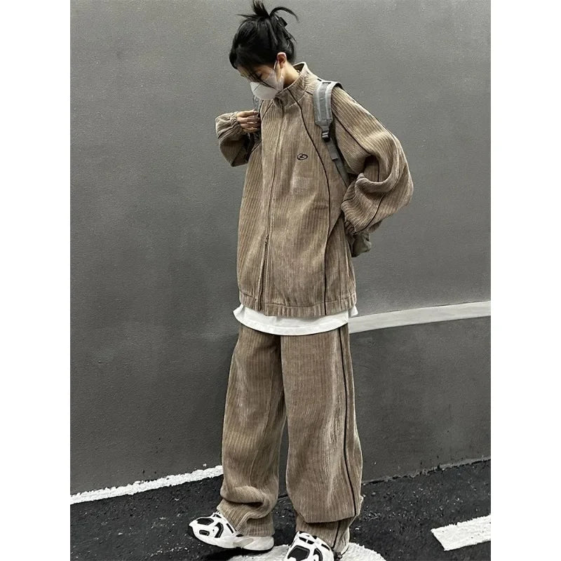 Korean Corduroy Sportswear set