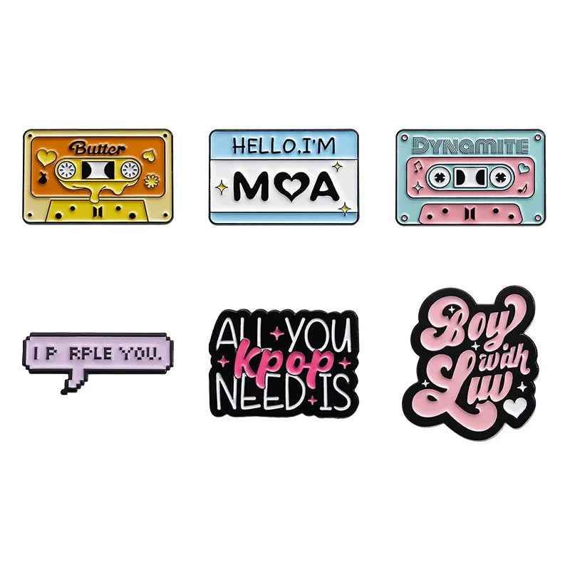 KPOP Bangtan Group Retro Brooch Enamel Pins