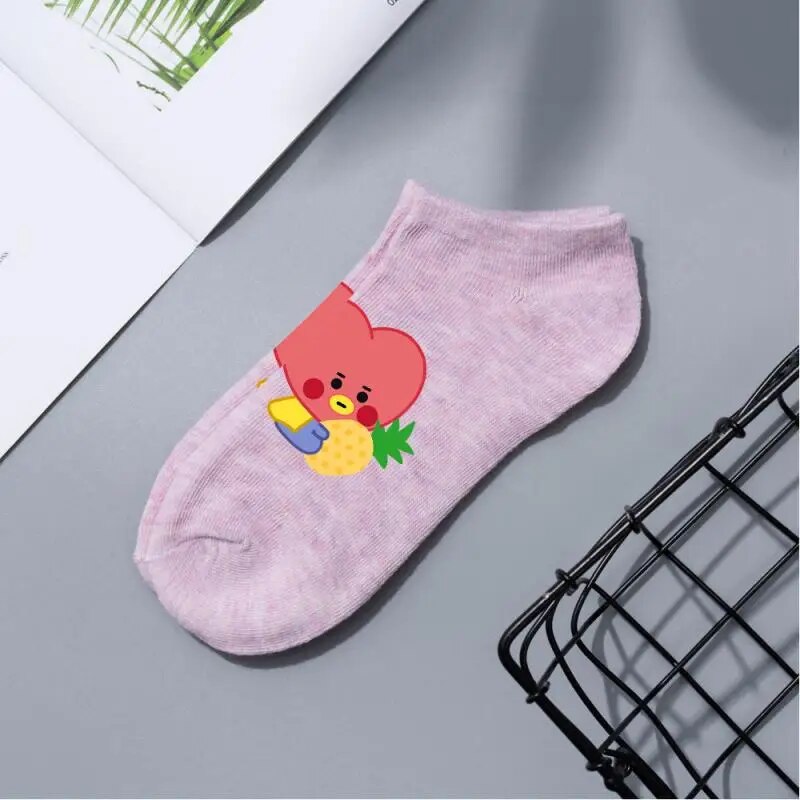 Bangtan21 Short Cute Boat Socks for Women