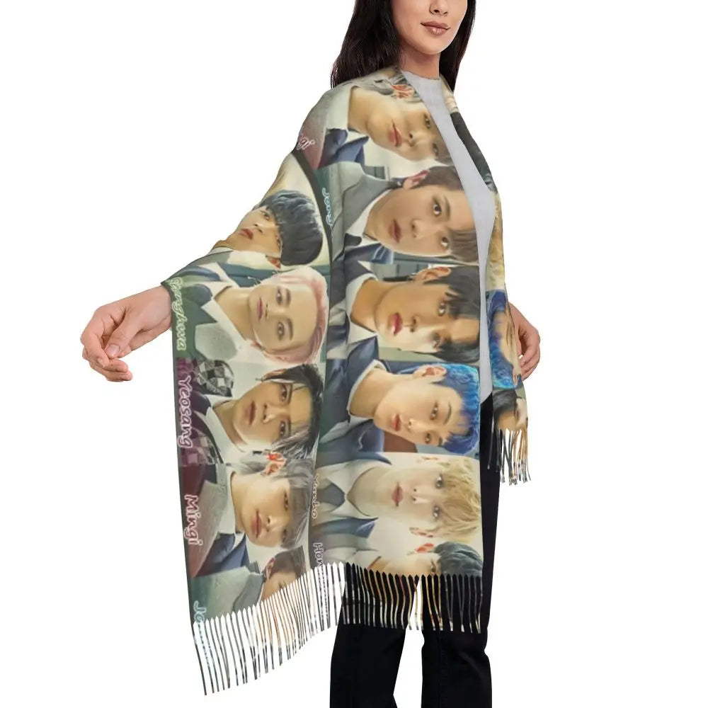 Printed Kpop ATEEZ Logo Scarf