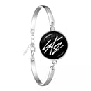 KPOP Stray Kids Member 18 mm Glas-Silberarmband