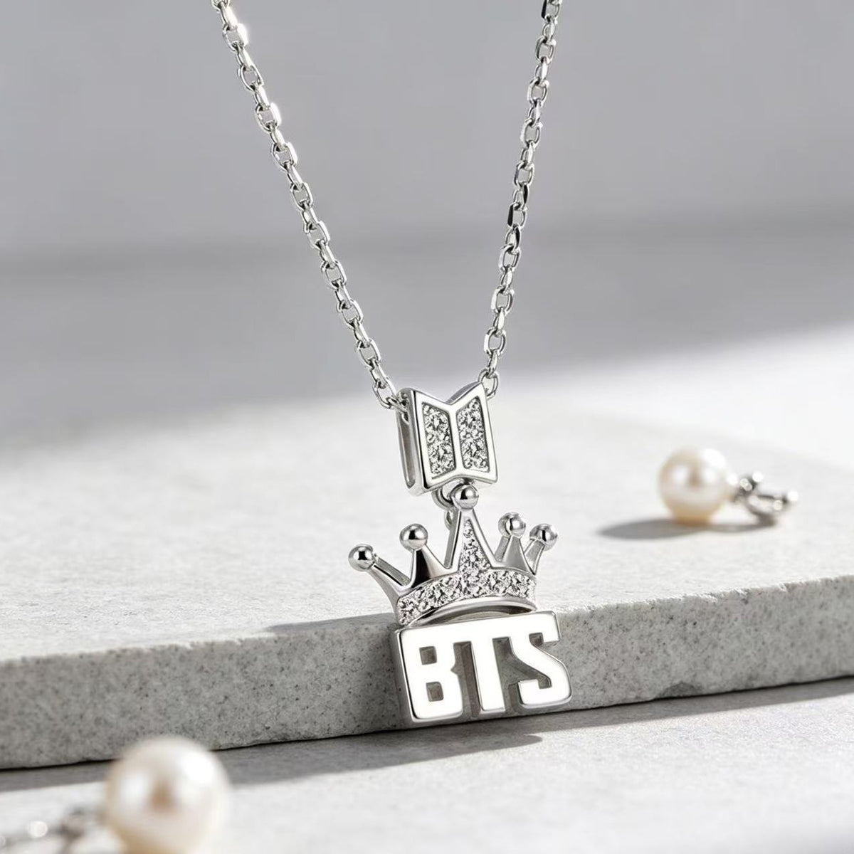Bangtan Boys Crown Name Necklace Accessories