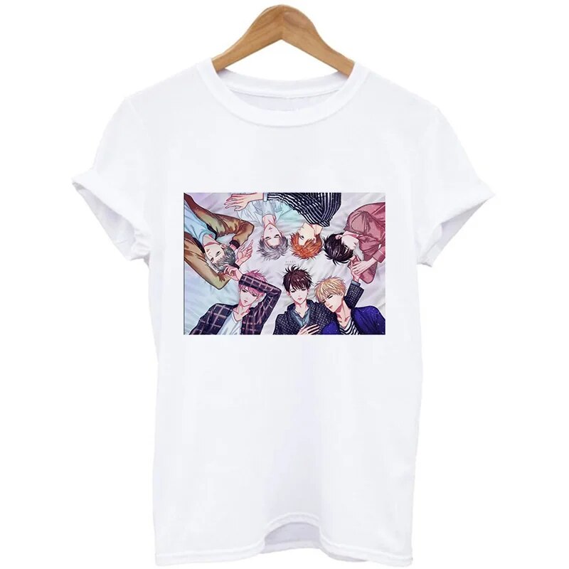 Bangtan Boys Members Cartoons Anime Design Shirt