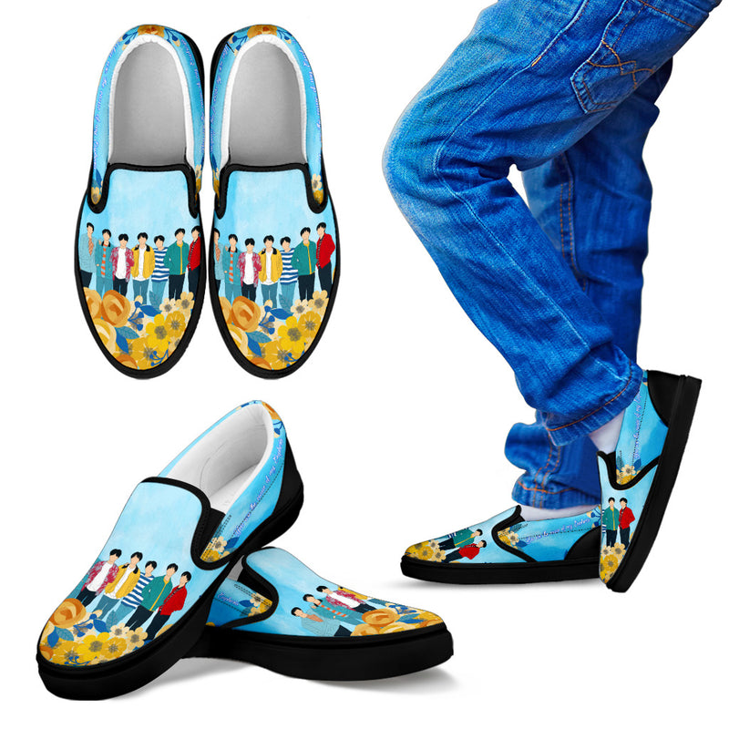 Bangtan Boys Euphoria Slipper mit schwarzer Sohle für Kinder