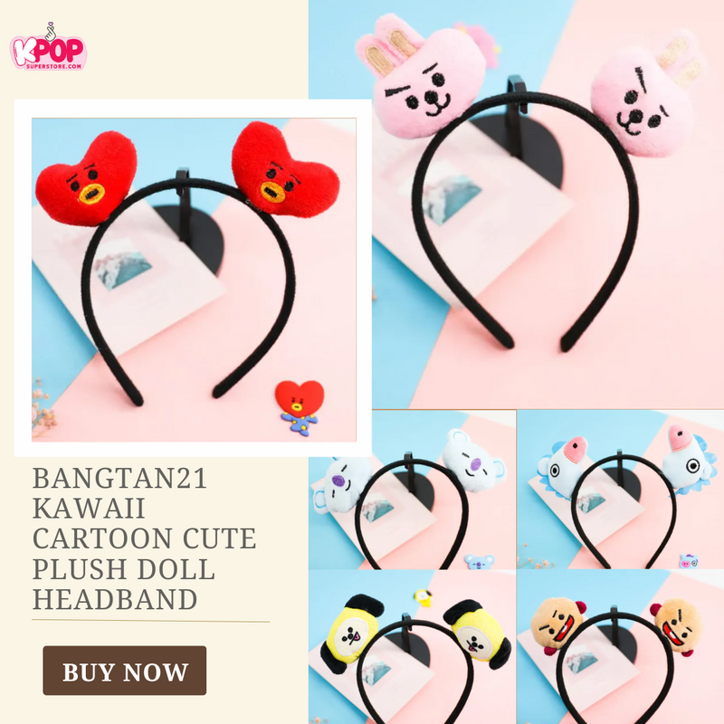 Bangtan21 Kawaii Cartoon Cute Plush Doll Headband