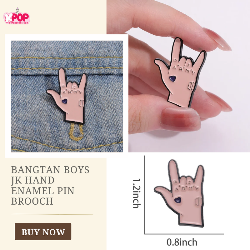 Bangtan Boys JK Hand Enamel Pin Brooch