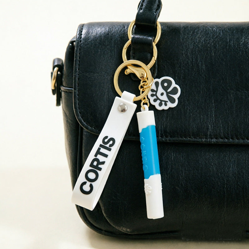 Cortis Cute White Blue Keychain Accessories