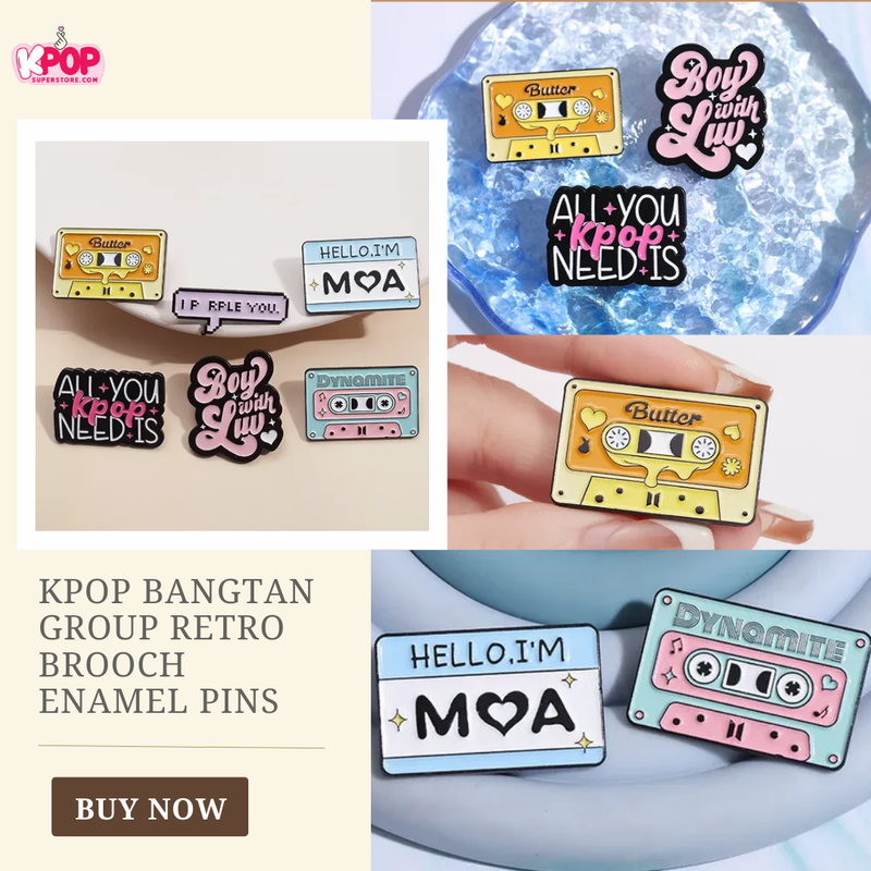 KPOP Bangtan Group Retro Brooch Enamel Pins