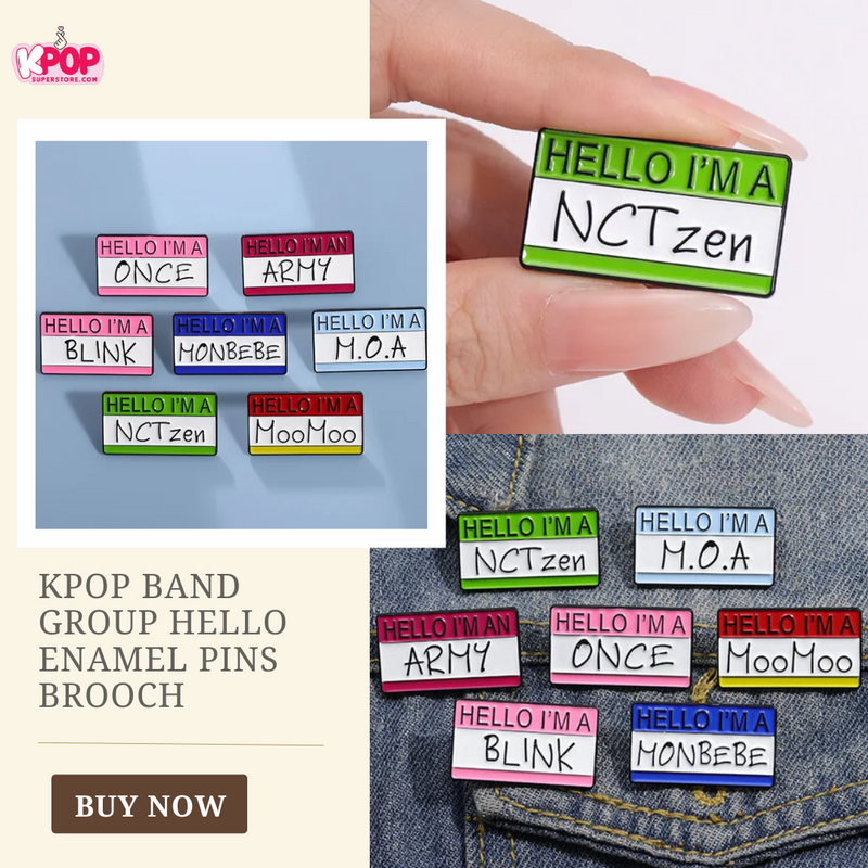 KPOP Band Group Hello Enamel Pins Brooch