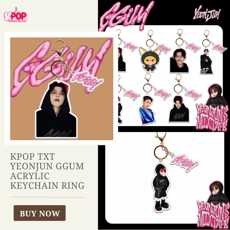 KPOP TXT YEONJUN GGUM Acrylic Keychain Ring