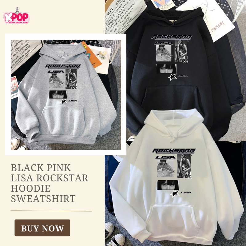 Black Pink Lisa Rockstar Hoodie Sweatshirt