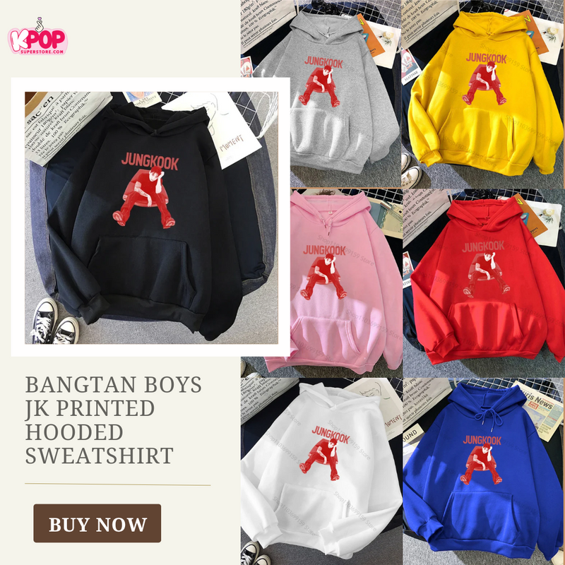 Bangtan Boys JK Printed Hooded Sweatshirt