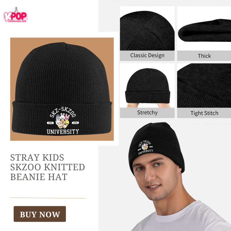 Stray Kids Skzoo Knitted Beanie Hat