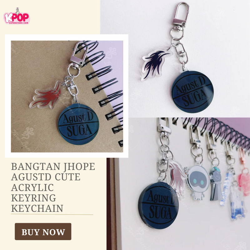 Bangtan Jhope AgustD Cute Acrylic Keyring Keychain