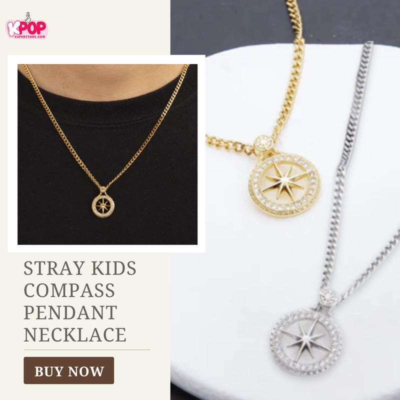 Stray Kids Compass Pendant Necklace