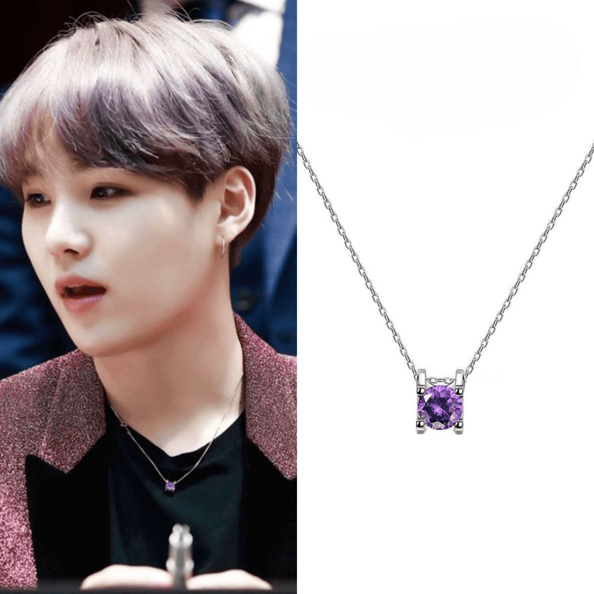 Bangtan Boys Suga Purple Necklace Accessories