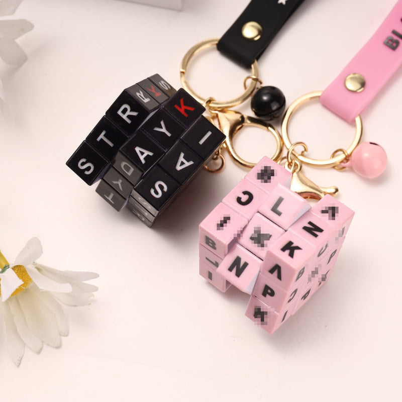 Black pink Cube Cute Keychain