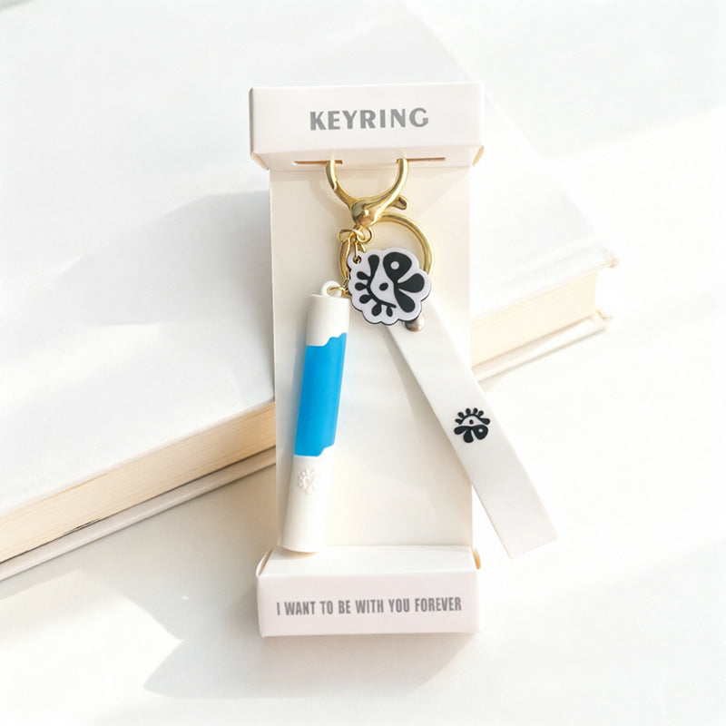 Cortis Cute White Blue Keychain Accessories
