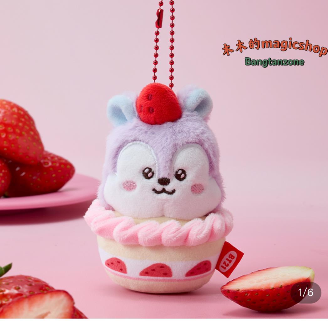 Bangtan 21 Strawberry Cake Plush Keychain Accessories
