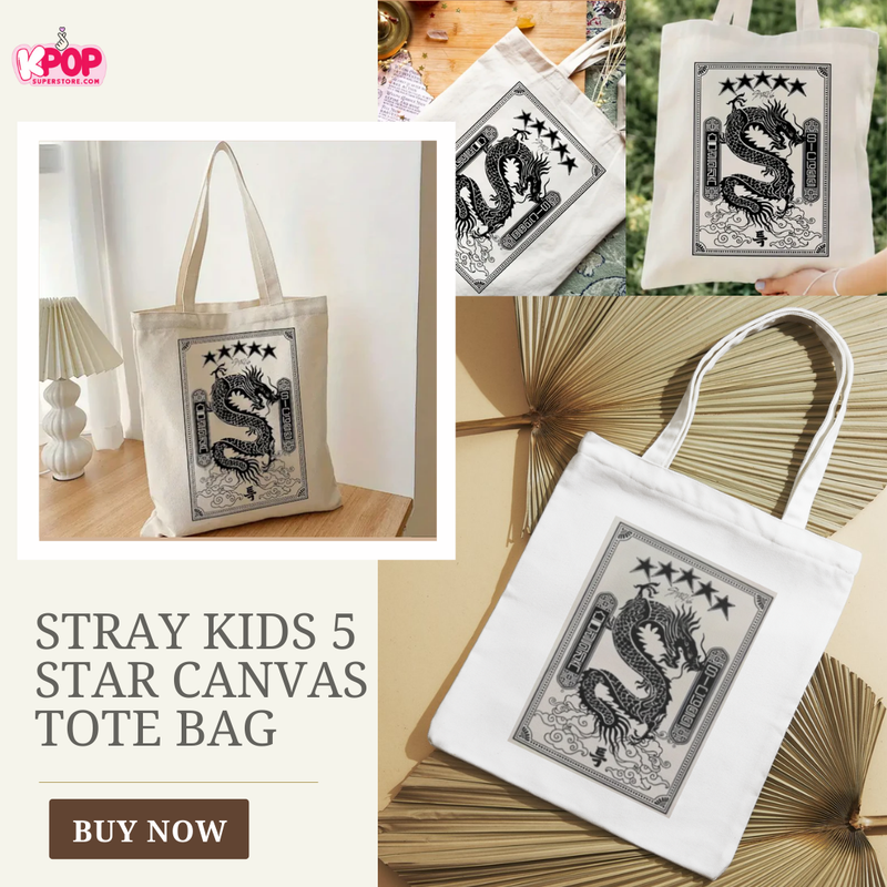 Stray Kids 5 Star Canvas Tote Bag