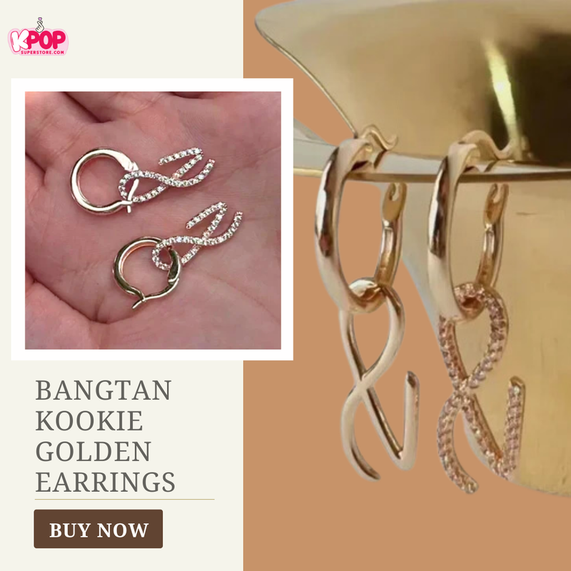 Bangtan Kookie Golden Earrings