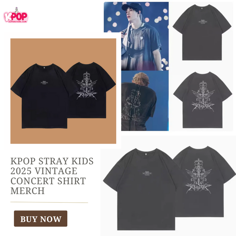 KPOP Stray Kids 2025 Vintage Concert Shirt Merch