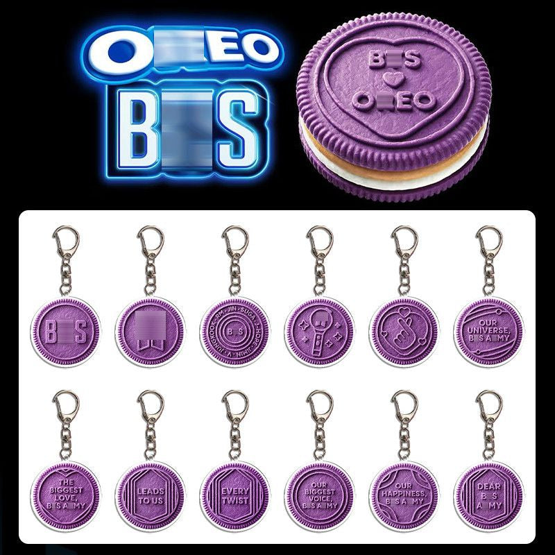 Bangtan Boys Oreo Purple Keychain Accessories