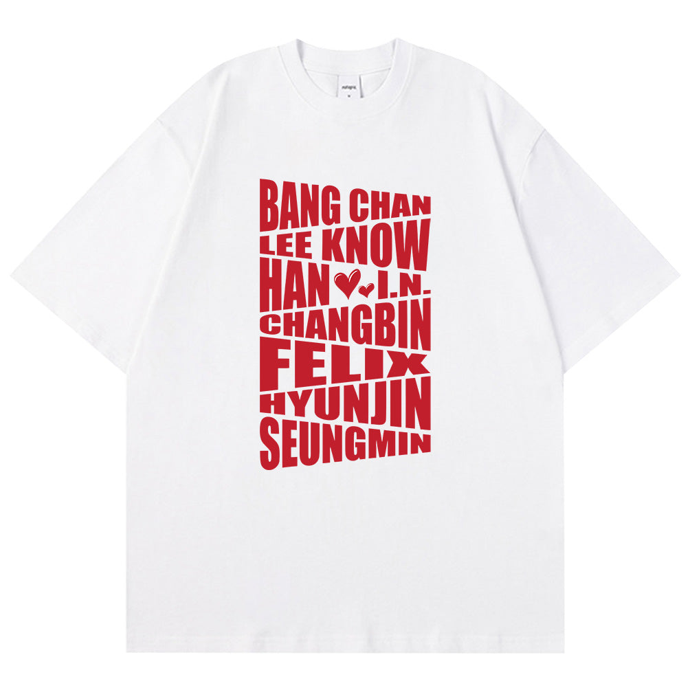 Stray Kids Red Names Shirt