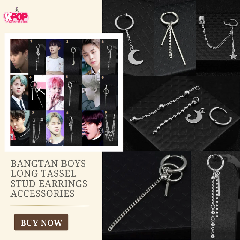 Bangtan Boys Long Tassel Stud Earrings Accessories