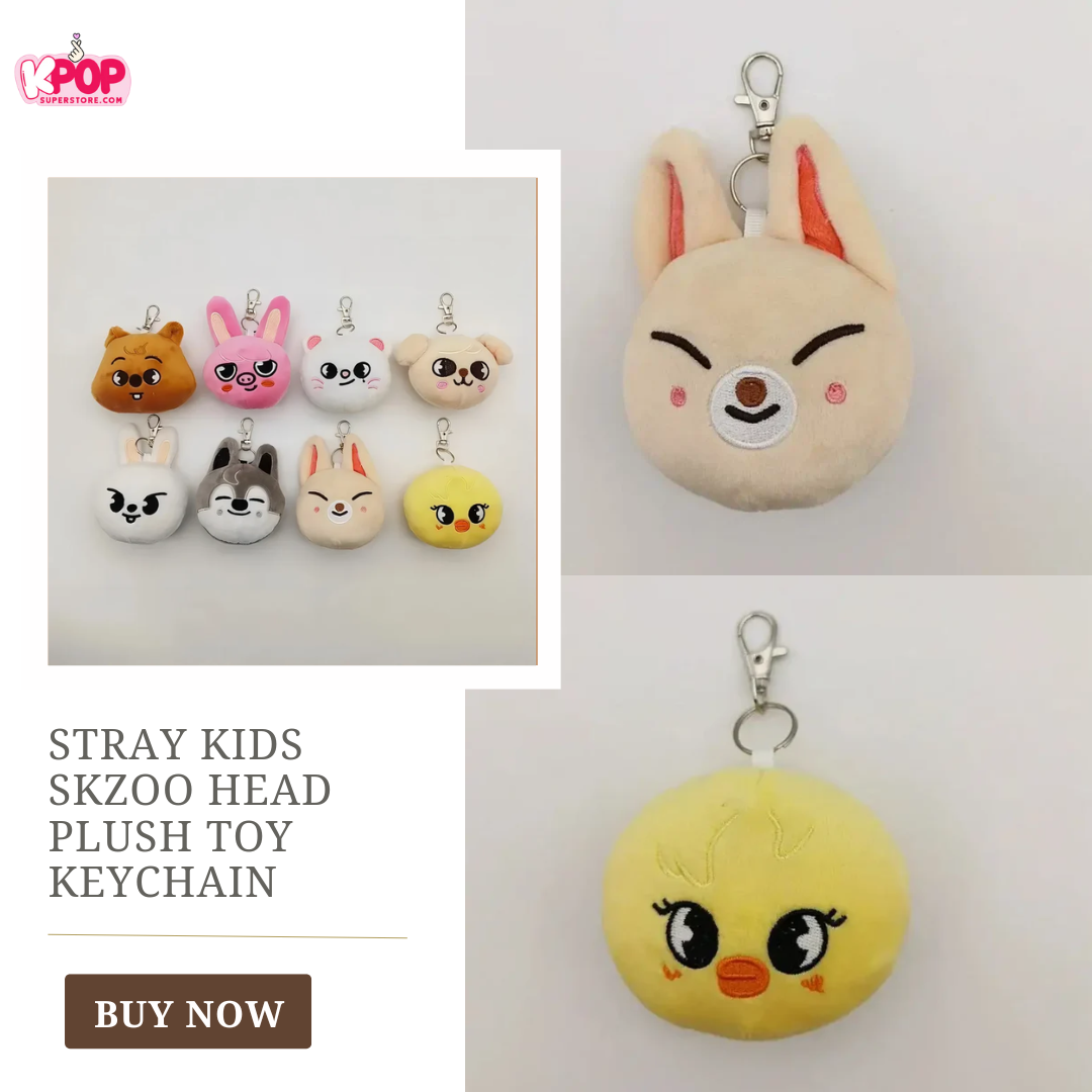 Stray Kids Skzoo Head Plush Toy Keychain