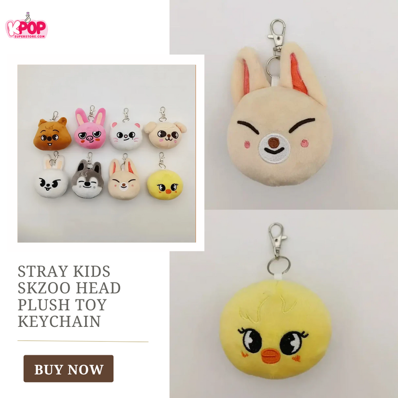 Stray Kids Skzoo Head Plush Toy Keychain