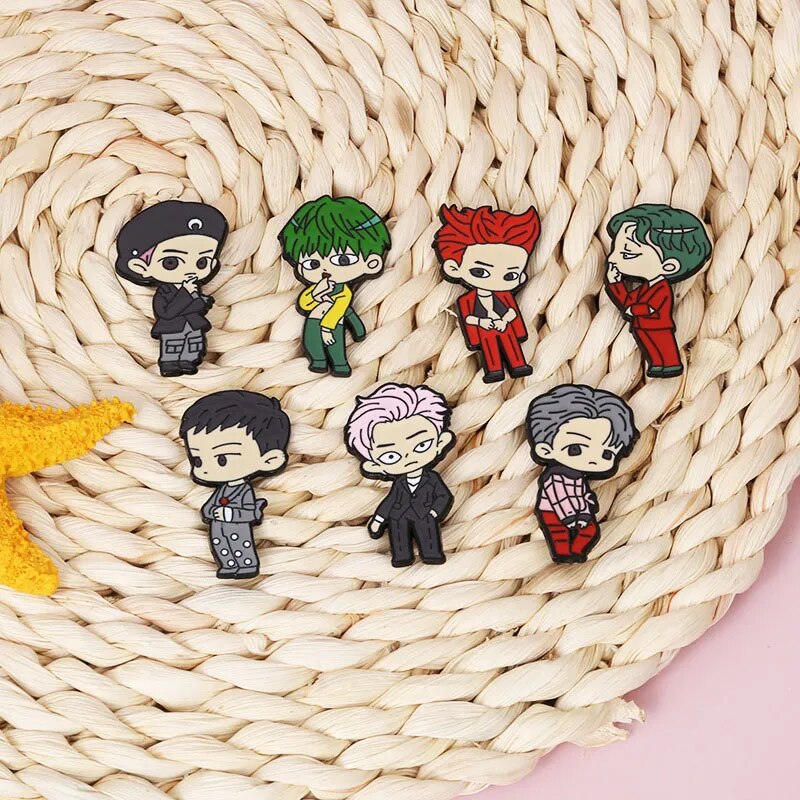 KPOP EXO Brooch and Enamel Pin Cartoon Member Figure