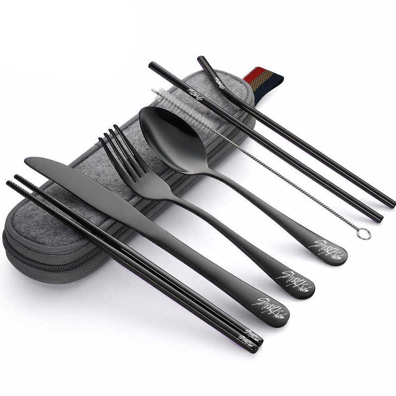 Stray Kids Black Cutlery Set