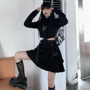 Korean Punk Black Streetwear for Women