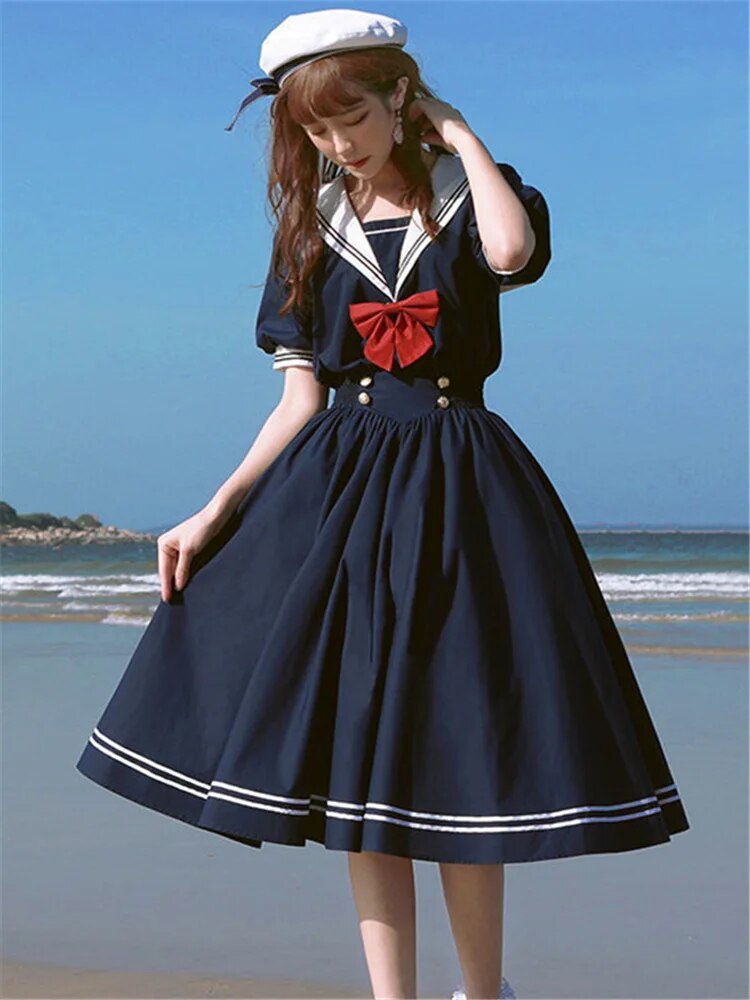 Retro Bow Collar Dress