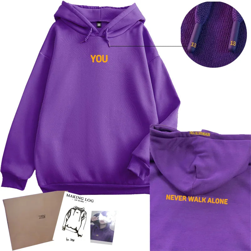 Bangtan Boys Purple Hoodie Printed Seven With You 13 You