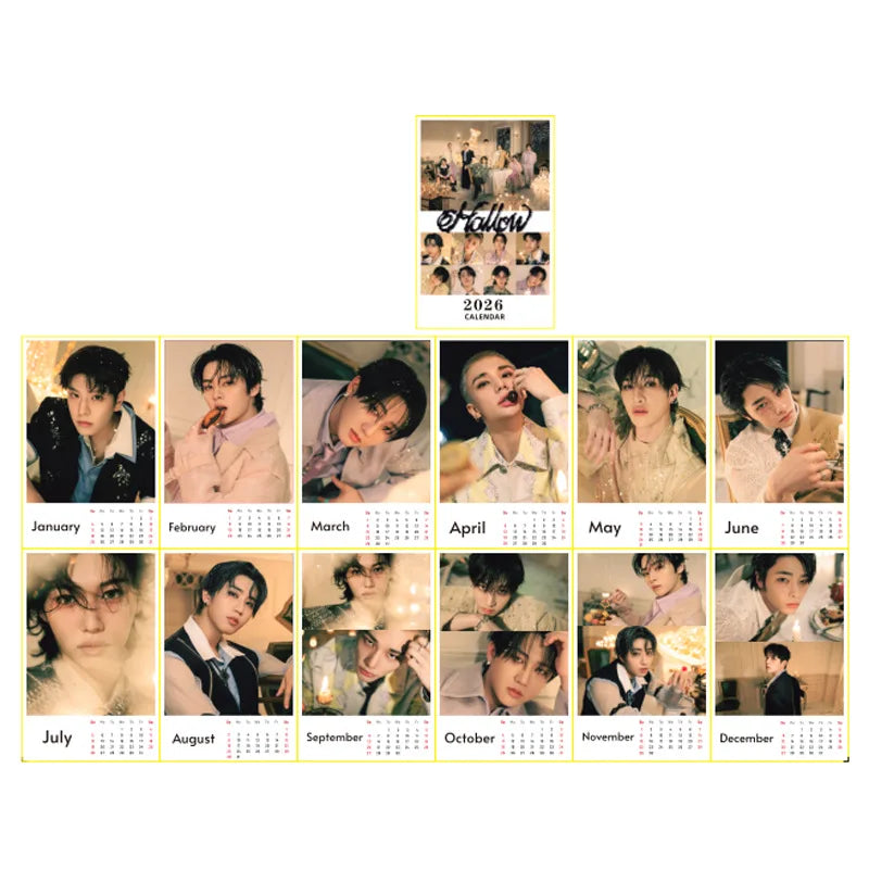KPOP Group Random Album 2026 Desk Calendar Display