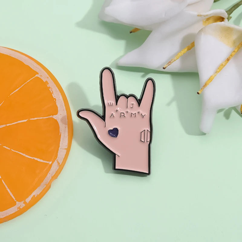 Bangtan Boys JK Hand Enamel Pin Brooch