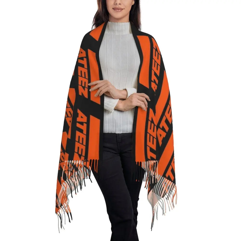 Printed Kpop ATEEZ Logo Scarf