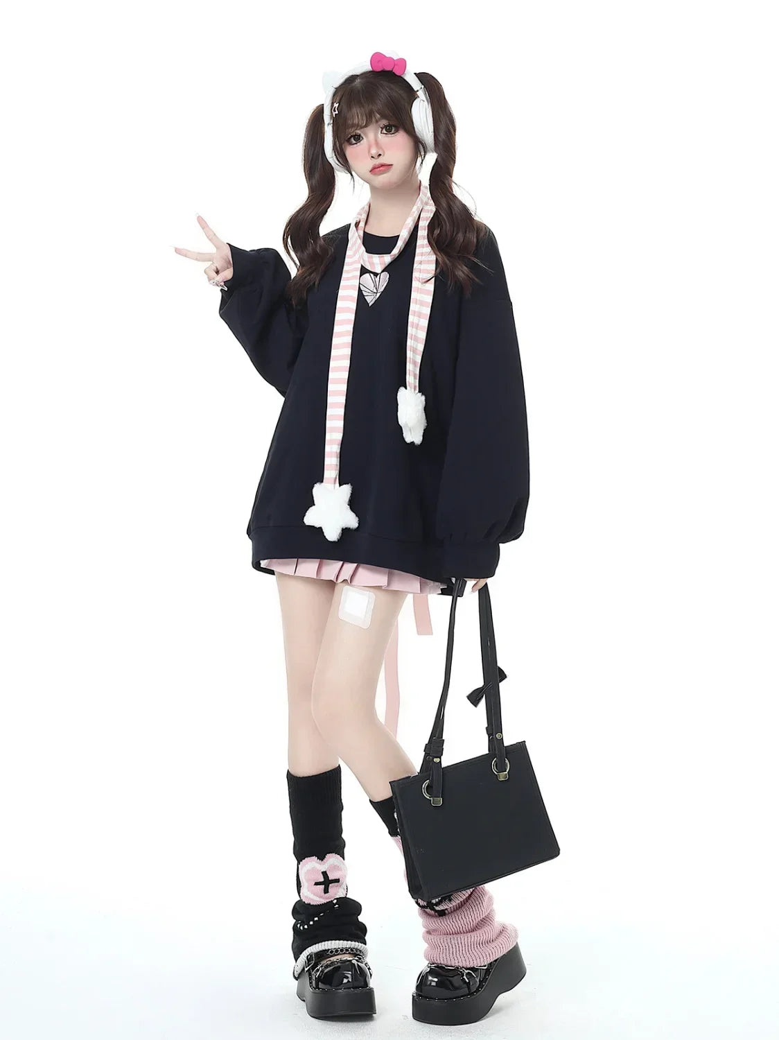 Bow Tie Loose Hoodie for Women