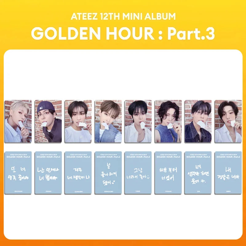 ATEEZ GOLDEN HOUR: PART 3 Album Special Solo 8pcs Photocards