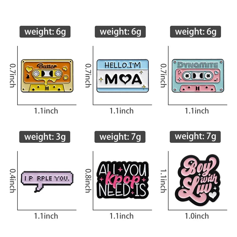 KPOP Bangtan Group Retro Brooch Enamel Pins