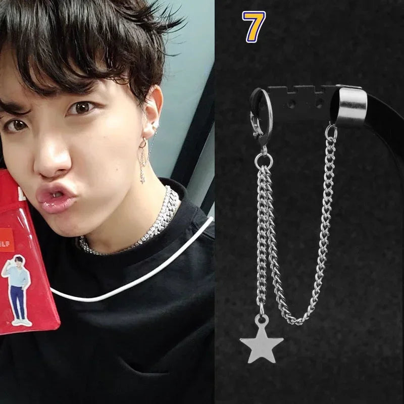 Bangtan Boys Long Tassel Stud Earrings Accessories