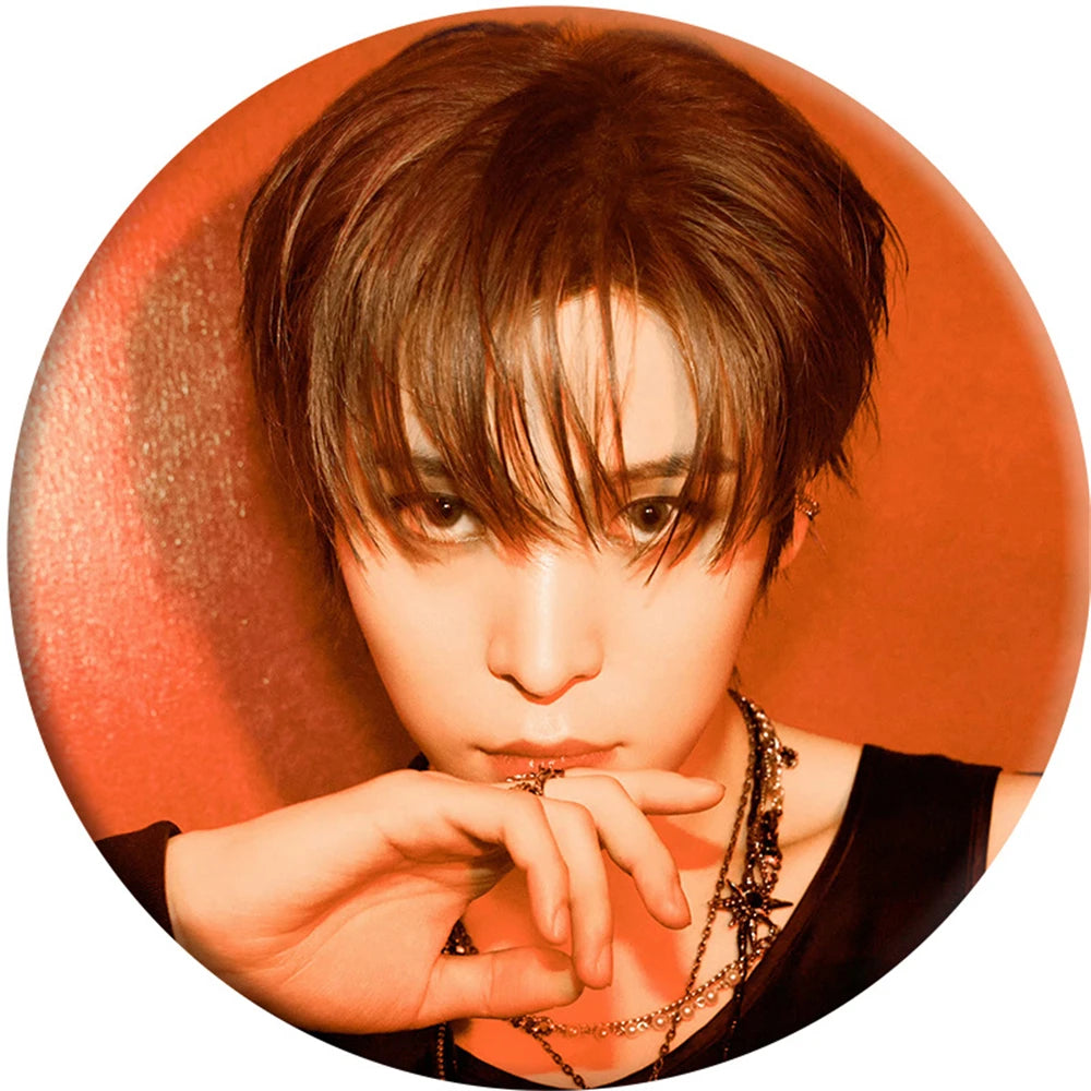 ATEEZ GOLDEN HOUR : Part 3 Round Badge Brooch Accessories