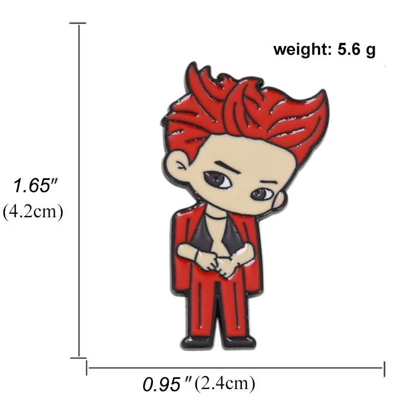 KPOP EXO Brooch and Enamel Pin Cartoon Member Figure