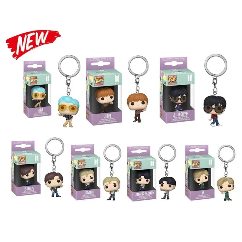 Bangtan Boys Vinyl Figure Cartoon Toy Keychain