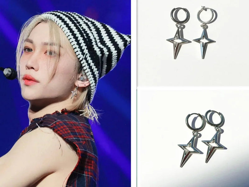 Stray Kids Felix Stainless Steel Star Earrings Accessories