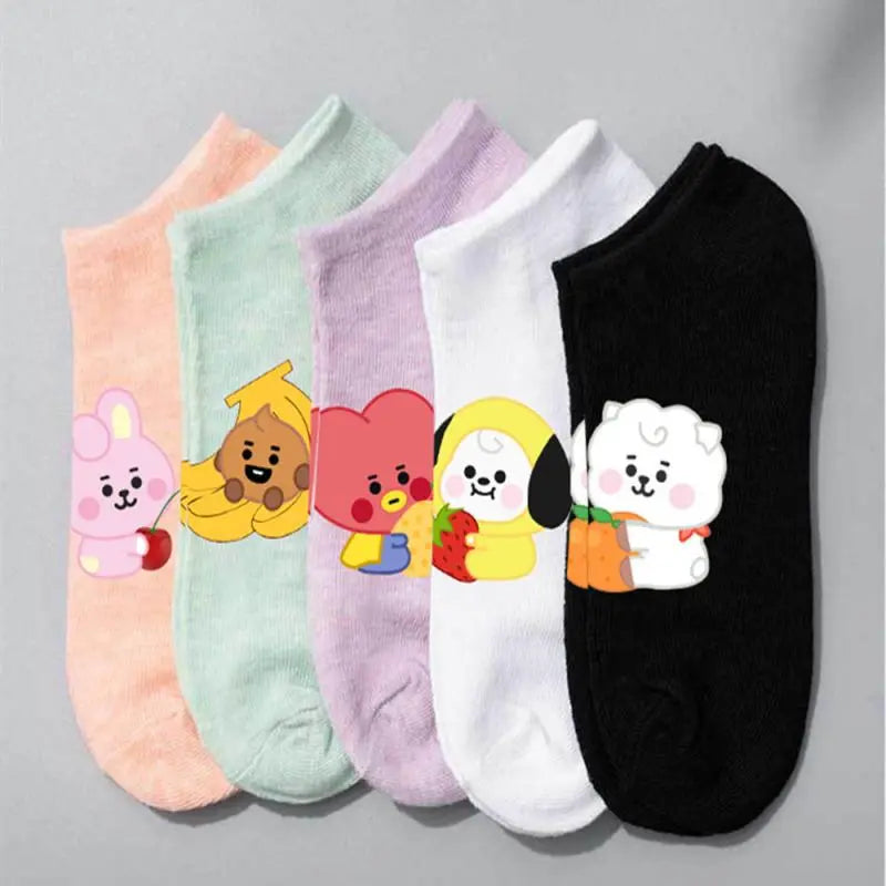 Bangtan21 Short Cute Boat Socks for Women