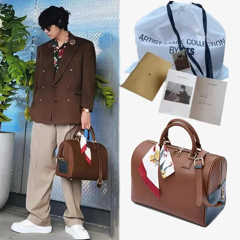 KPOP Bangtan21 Taehyung Brown Fashion Bag