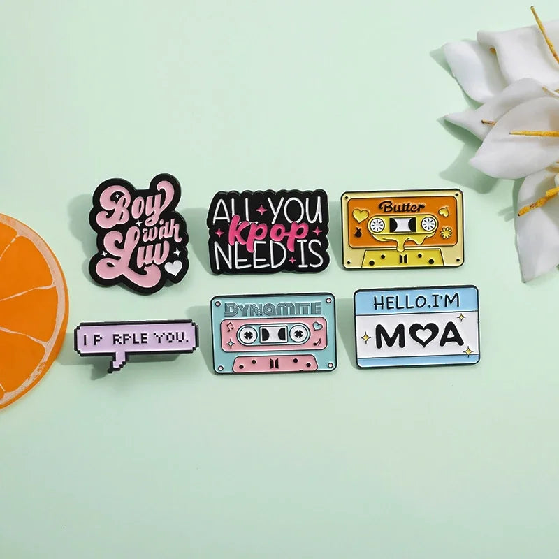 KPOP Bangtan Group Retro Brooch Enamel Pins